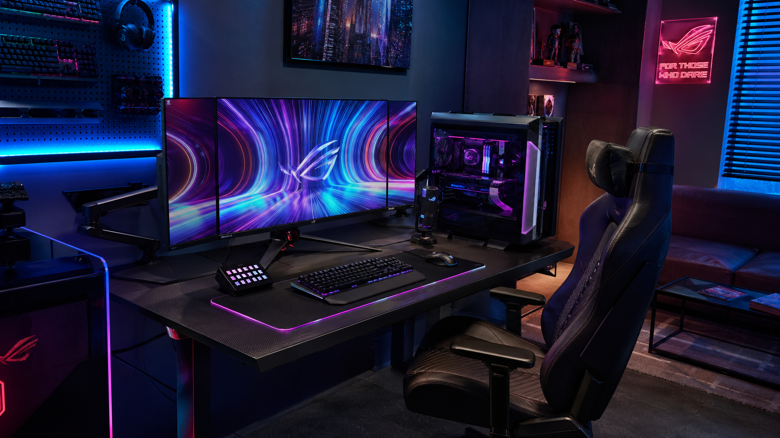 High-tech gaming setup